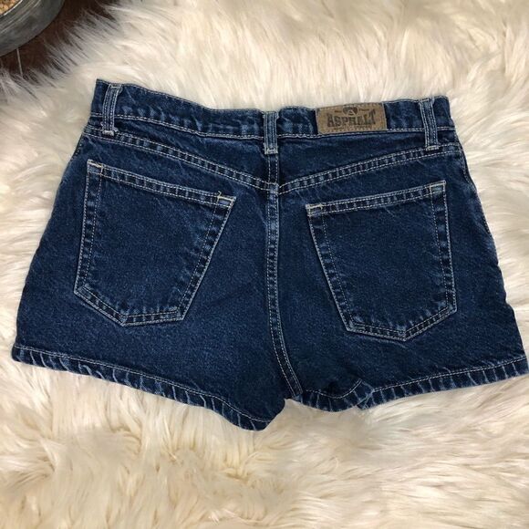 Blue asphalt button fly high waist short shorts 3 - Picture 5 of 9